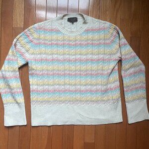 Loro Piana Rainbow Cable knit Crewneck Sweater Size 42/ Small Baby Cashmere